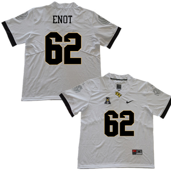 Men #62 Caleb Enot UCF Knights College Football Jerseys Sale-White